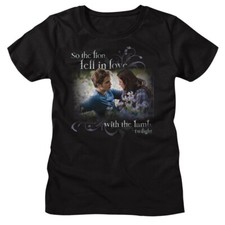Camiseta para mujer Twilight Movie Saga EDWARD & BELLA IN LOVE nueva de algodón negra