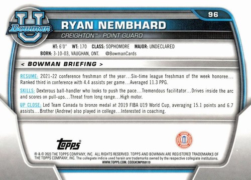 2022-23 Bowman University Chrome #1-100 (You Pick) 1st Prospects - Picture 195 of 203
