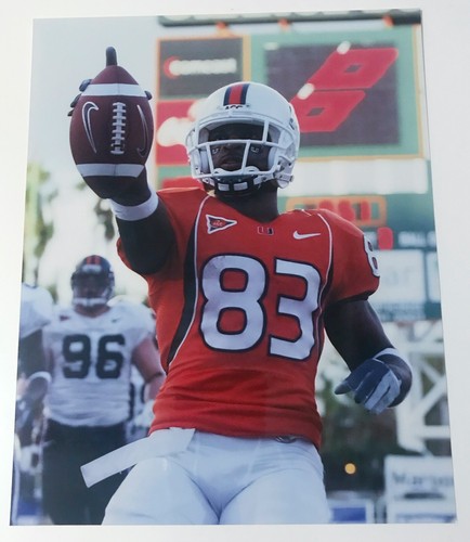 SINORICE MOSS MIAMI HURRICANES NEW YORK GIANTS 8x10 PHOTO