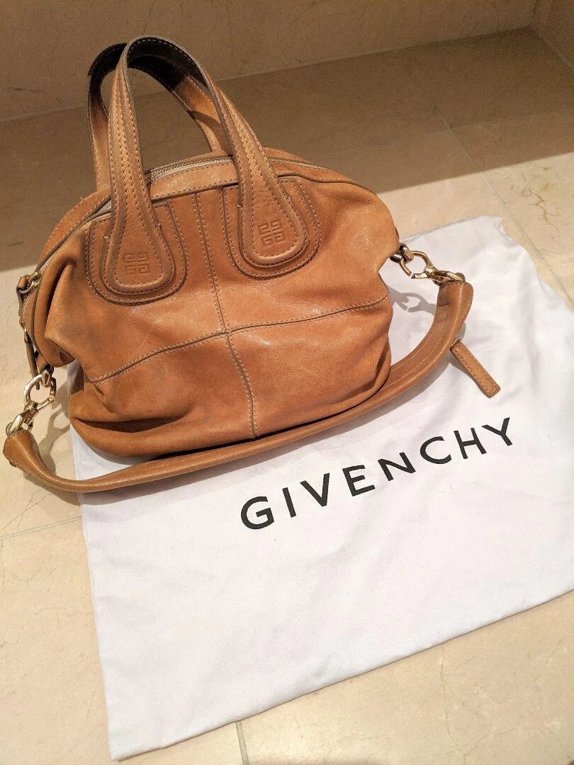 Givenchy — Givenchy Nightingale Handbag Shoulder bag Leather 2WAY Women's Camel Authentic