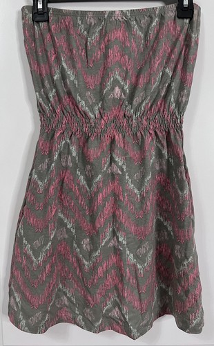 Maui & Sons Girl’s Sleeveless Dress w/ Pockets SMALL Geometric Pink Green Kids