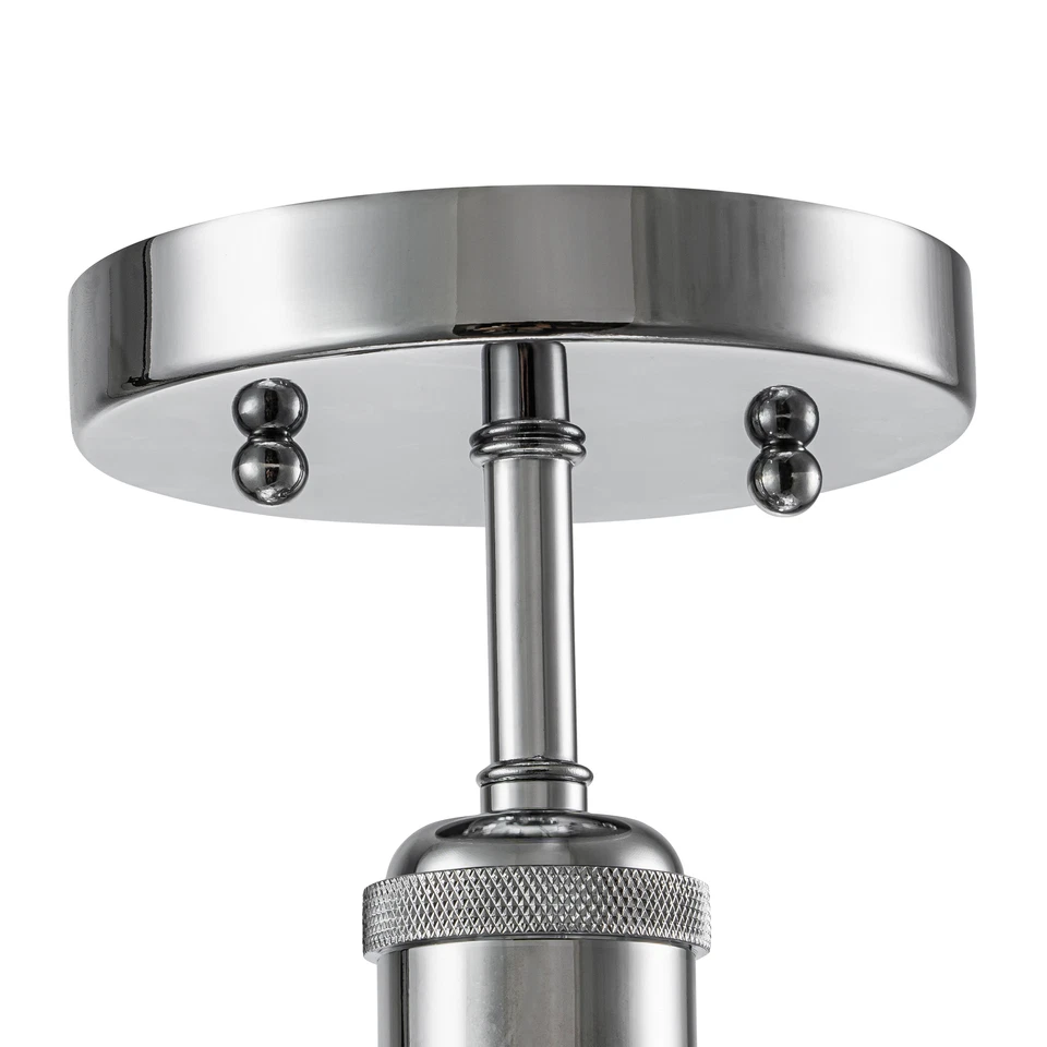 15 in. Lámpara de techo semi-al ras de latón con acabado cromado de 1 luz Foto 3 de 4