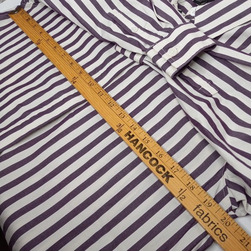 Banana Republic Damen Hemd mit Knopfleiste weiß lila gestreift zierlich Größe X-Small - Bild 12 von 13