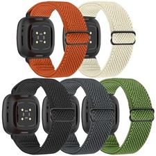 Stretchy Bands Compatible with Fitbit Versa 4/Versa 3/Sense 2/Sense Bands, Ad...