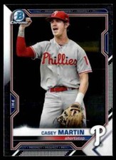 2021 Bowman Chrome Prospects Atomic Refractor Casey Martin Philadelphia Phillies