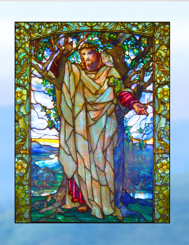 Jesús, Sermón del Monte Imitación Vidrieras VENTANA ADHERIDA Tamaño 10.6" Vinilo - Imagen 2 de 4