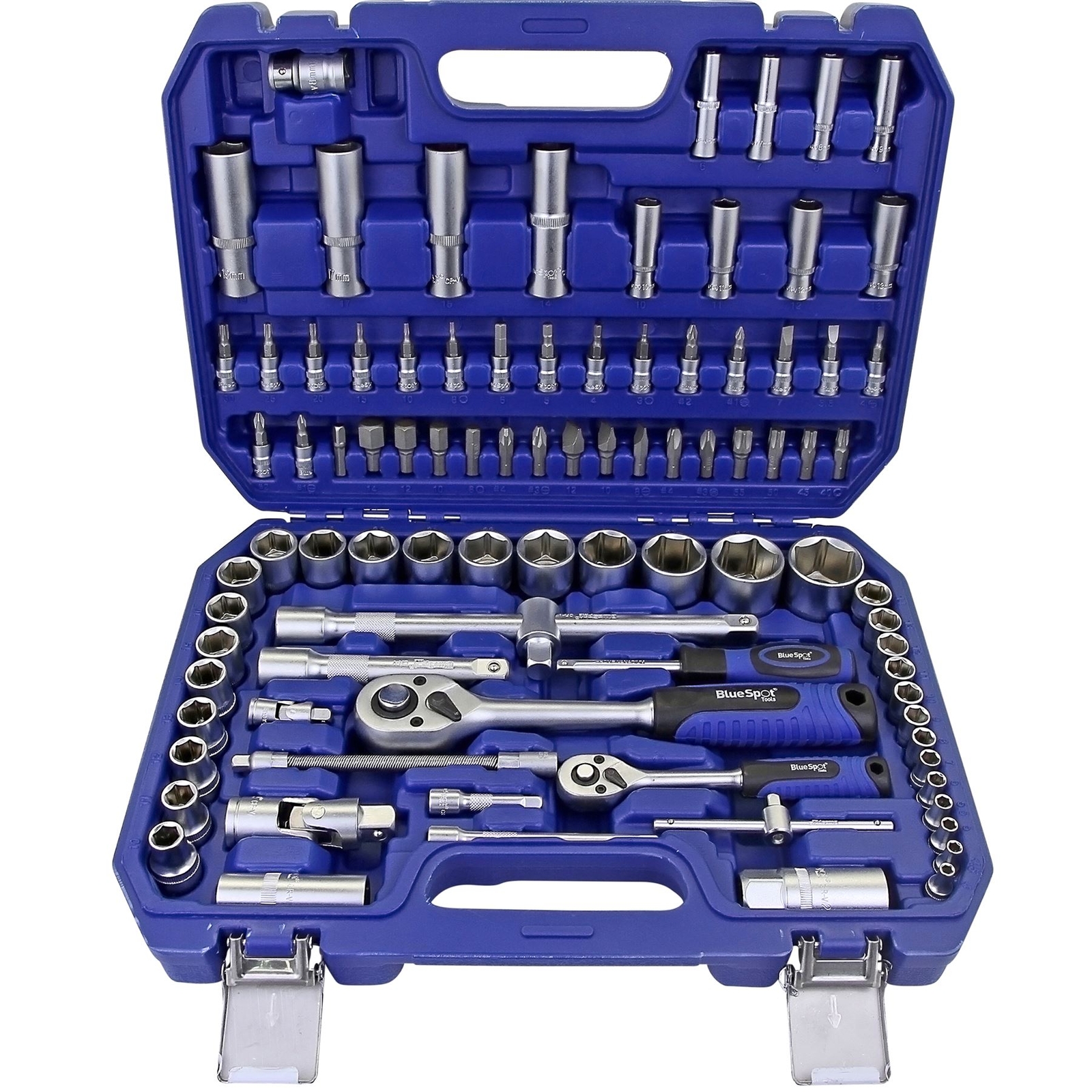BlueSpot 94pc Metric Point Socket Set  1/4"" 1/2"" Drive Ratchet Extension 4-32mm