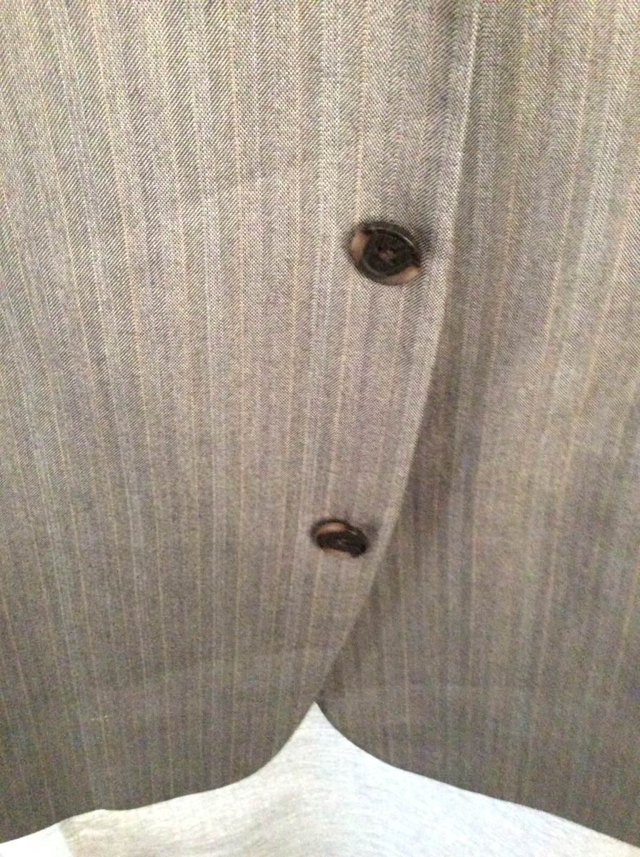 Men's Sz 52 R Steve Harvey Suit Coat Blazer Jacket Silver Gray Light Striped View 6