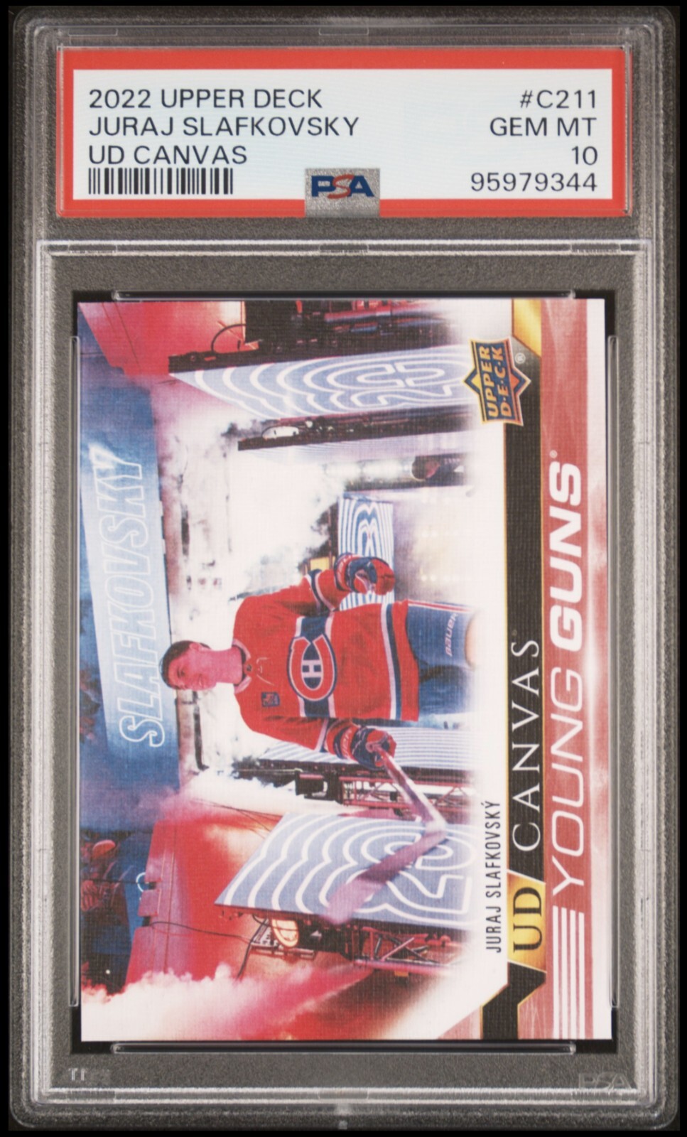 Juraj Slafkovsky 2022-23 Upper Deck Series 2 Canvas Young Guns PSA 10 #C211 RC