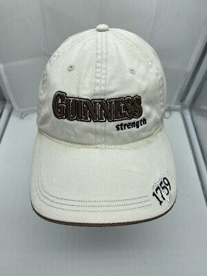 Guinness Strength Cream Spell-out Adjustable Adult Baseball Cap Hat Hook-Loop