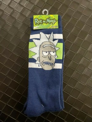 New RICK And MORTY Socks 2 PAIR Shoe Size 6-12 Men s Adult Swim Navy Face Dress