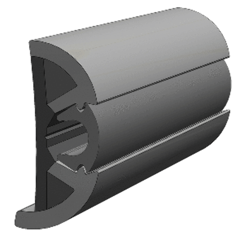 Taco SuproFlex Rub Rail Kit Gray w/Gray Insert 2"Hx1.2"Wx80'L V11-9990GRD80-2