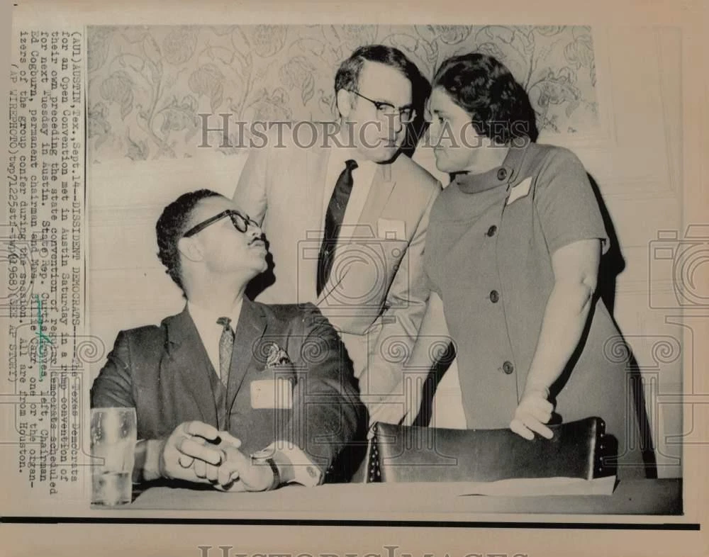 1968 年プレスフォトカーティスグレイブスその他のテキサス民主党 TX オープンコンベンション - 画像1/2