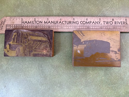 Vintage Letter Press Garbage Truck Printing Blocks Trash Truck - Picture 1 of 3