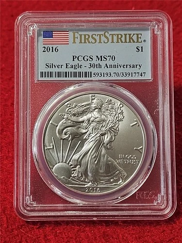 2016 American Silver Eagle $1 Dollar ASE PCGS MS 70 30th Anniv First Stk  #T1354