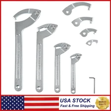8 Pack Adjustable Hook C Pin Spanner Wrench Tool Set Nut Wrench 3/4" to 6-1/10"