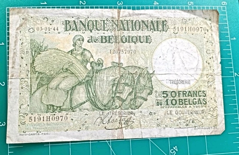Belgium, 50 Francs, 1938 P106