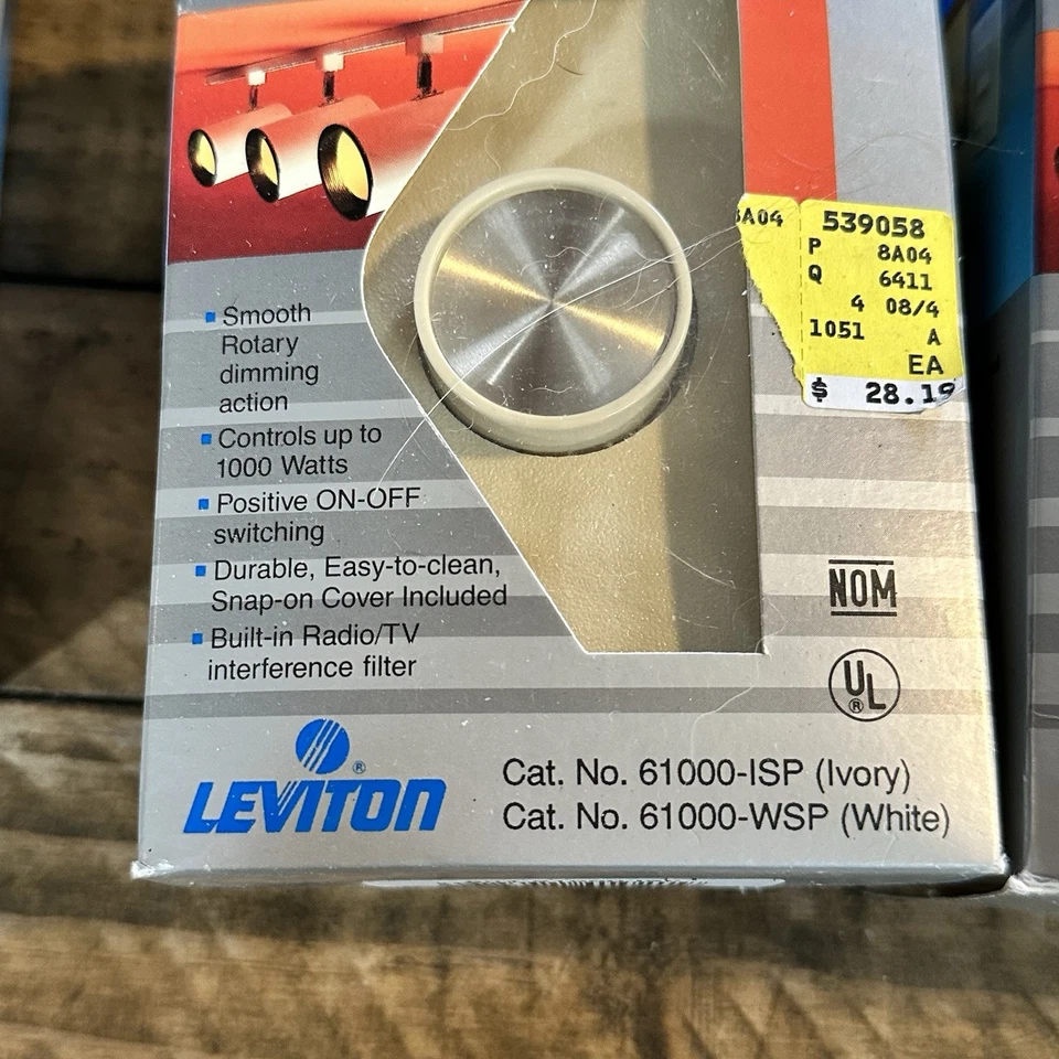 INTERRUPTOR ATENUADOR GIRATORIO 3-LEVITON 61000 ALTA POTENCIA 1000W 120 AC 61000ISP Marfil Foto 2 de 4