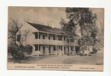 OLD WARRENTON VIRGINIA VIEW OF FAUQUIER WHITE SULPHUR SPRINGS HOTEL - PHONE 622