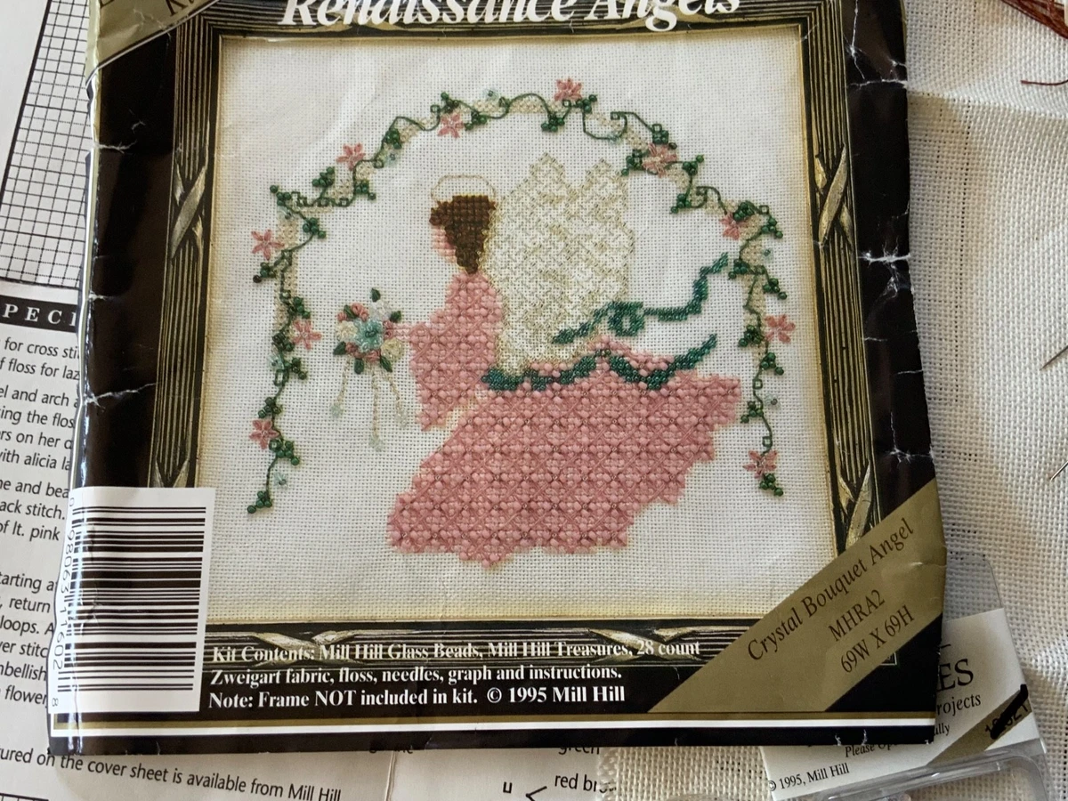 Mill Hill Renaissance Angels Cross Stitch Kit Crystal Bouquet MHRA2 ~ Started