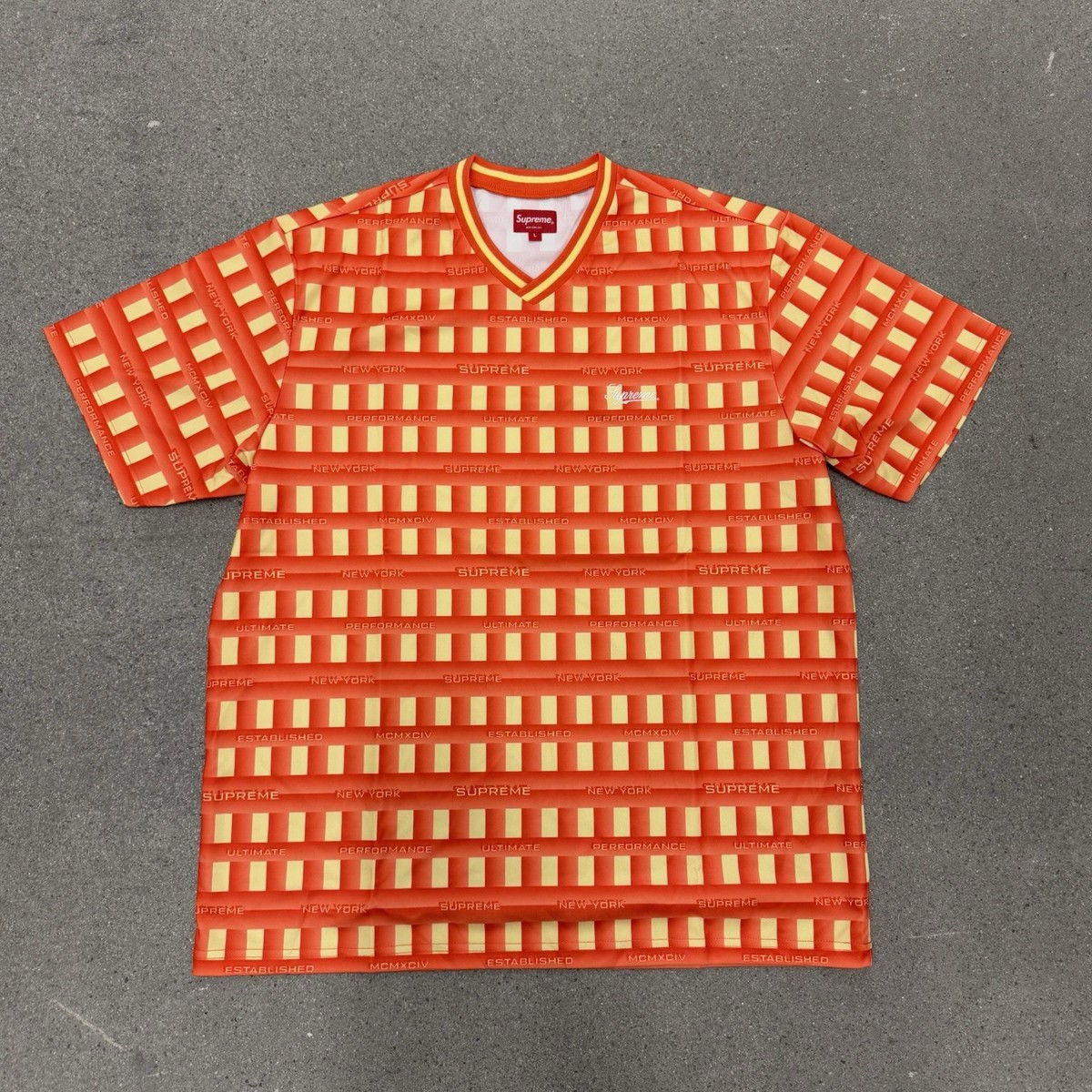 Supreme Grid Football Jersey SS20 Orange Size Large | eBay