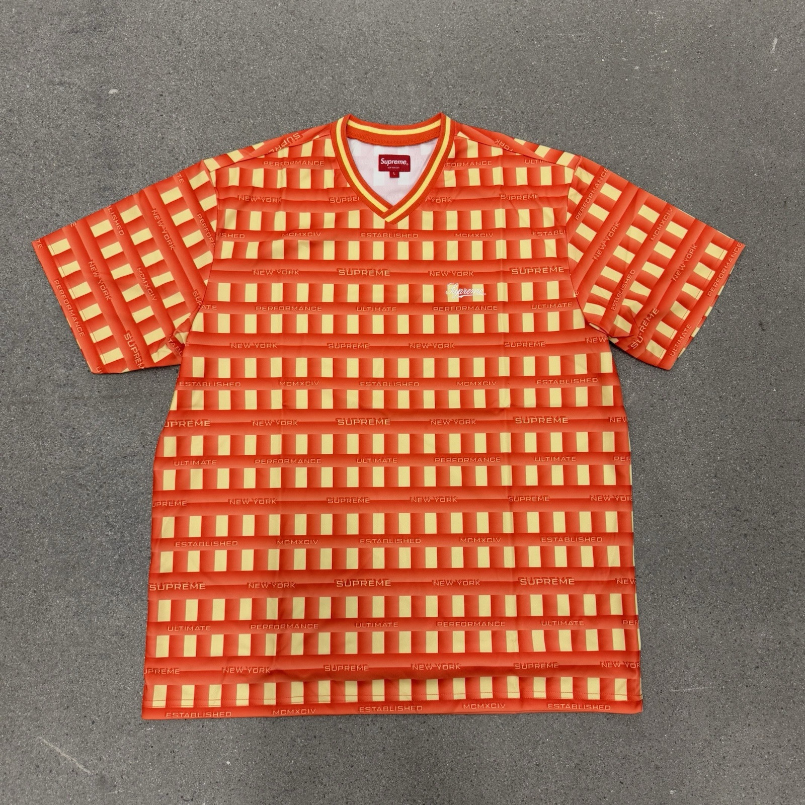 Supreme Grid Football Jersey SS20 Orange Size Large | eBay