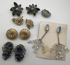 Lot Costume Jewelry Vintage Clip Earrings Trifari Lewis Segal West Germany Mazer