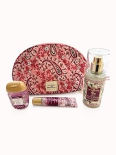 Bath  Body Works X Vera Bradley Pink Paisley Cosmetic Bag 4PC Giftset
