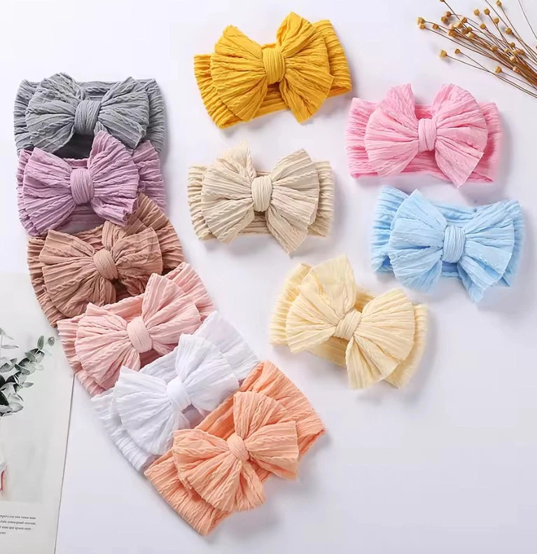 Diademas con lazo para bebé - Diademas elásticas suaves para pajarita para bebés niñas niños recién nacidos Foto 2 de 4