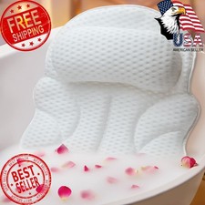 Bath Pillows for Tub, Bathtub Pillow for Head and Neck, Spine-Line Groove E...