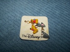 Vintage Disney Store Earrings Winnie the Pooh and Eeyore Studded on Card