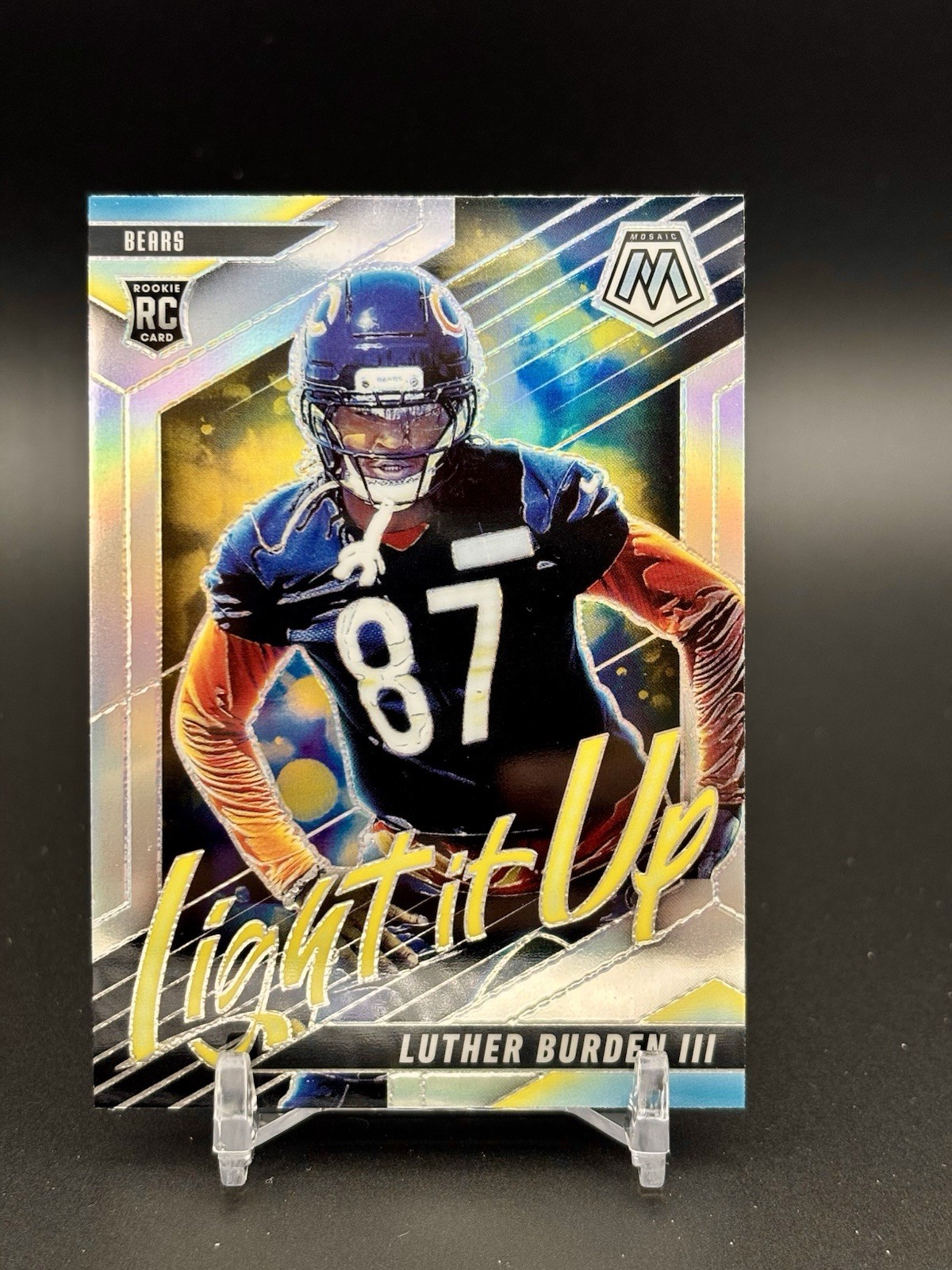 2025 Panini Mosaic Luther Burden III Light It Up Silver Prizm Rookie #23 Bears