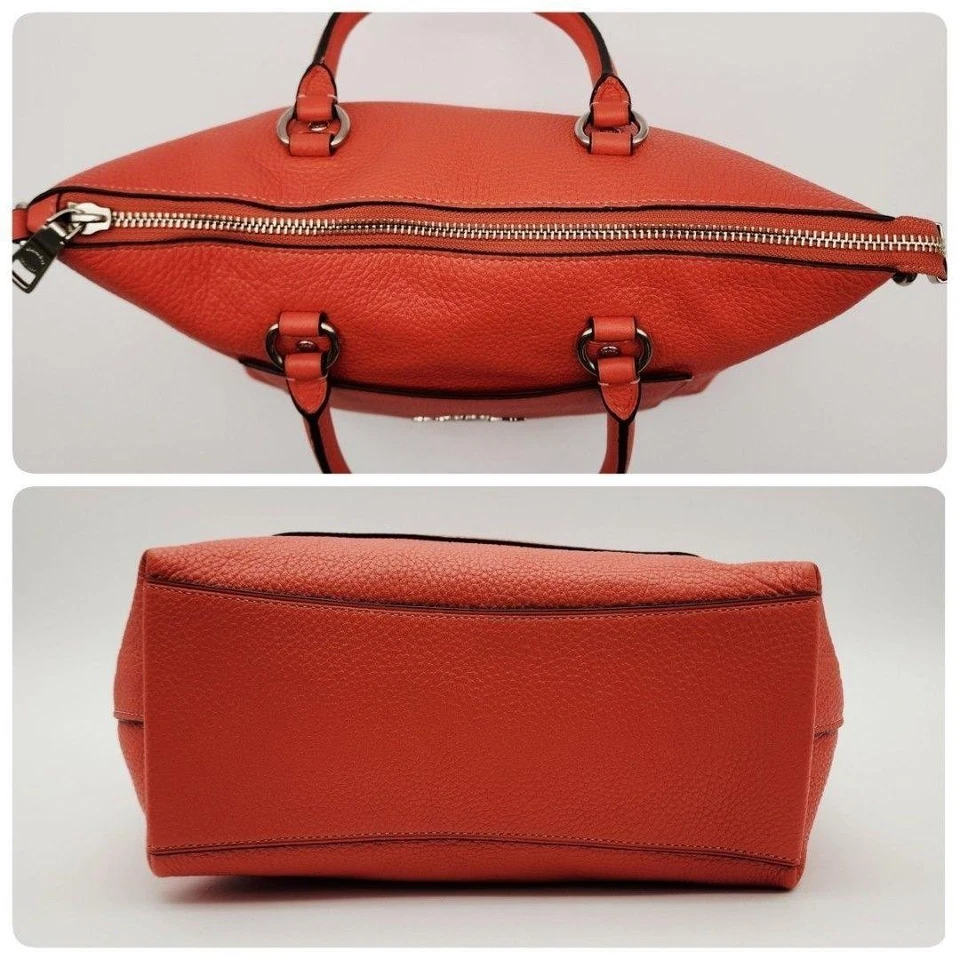 Sac à bandoulière COACH Mini Emma Satchel F31466 cuir orange authentique - Photo 4/4