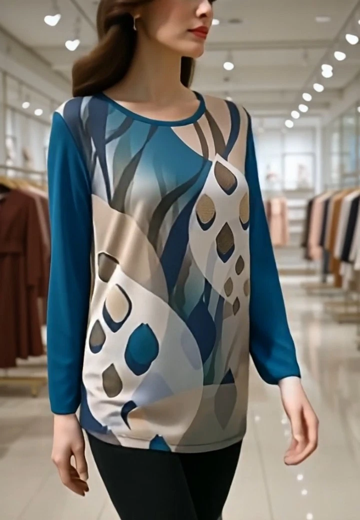 T-Shirt a Maniche Lunghe Moda Casual Carnevale da Donna di