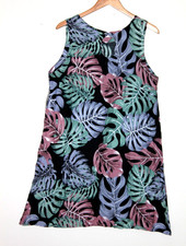 Hamakua Womens Tropical Floral  Sleeveless Mini Dress XL New Beach Resort Casual