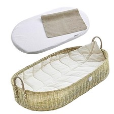 Premium Baby Changing Basket - Artisan-Crafted Rattan with Extra High Sides -