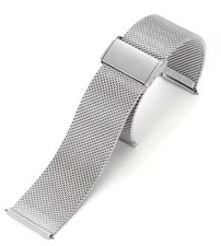 CINTURINO MILANESE ANSA 22 MM 22MM SILVER ACCIAIO X OROLOGIO CITIZEN SEIKO BREIL