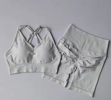 Women  s 2PC Gym Set Seamless High Waist Leggings  Sports Bra Workout