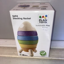 Plan Toys Stacking Rocket 5694  Brand New In Box