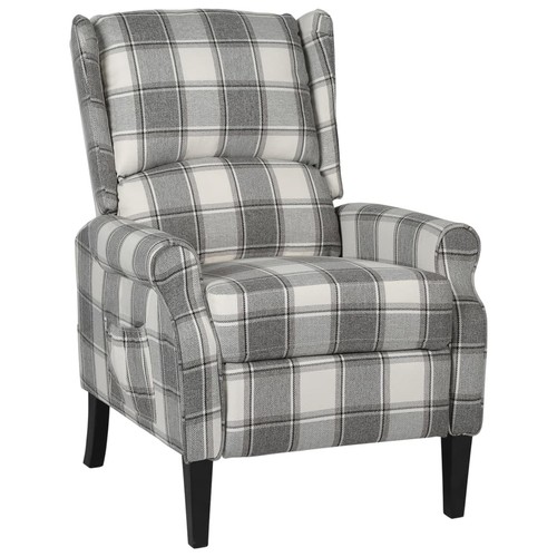 Sillón reclinable de tela blanco y gris - Imagen 1 de 7