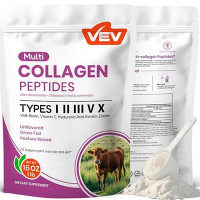 Colageno Hidrolizado 16 Oz En Polvo Con Vitamina C Biotina For Women Sin Sabor