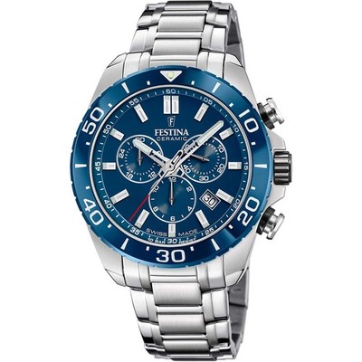 Chronograph Ceramic Blue / Stainless Steel | Blue Dial Wristwatch F20042-2