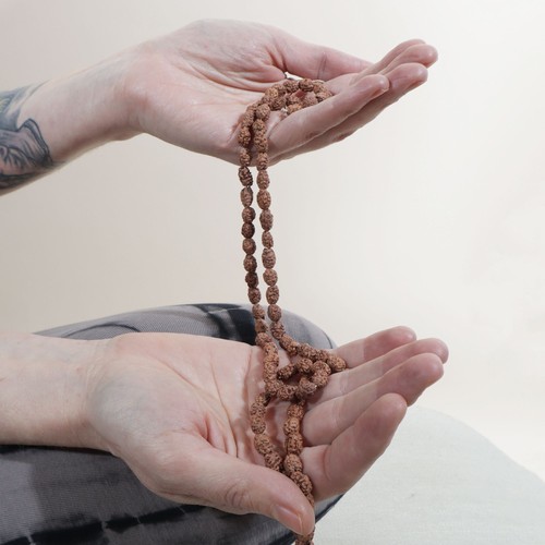 Catena di preghiera catena Mala perline Rudraksha semplice colline catena di med - Picture 7 of 21