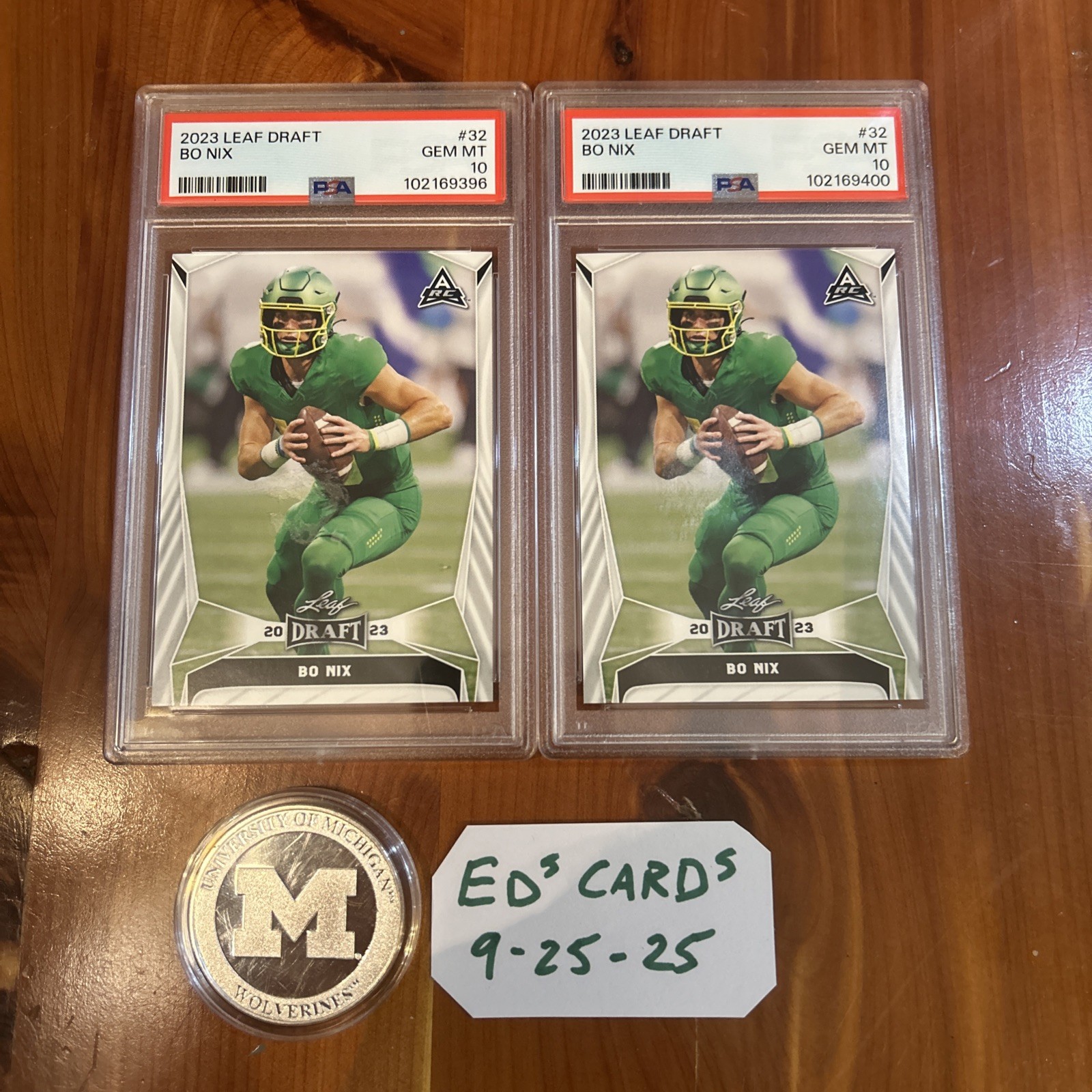 2023 Leaf Draft Bo Nix #32 Lo Psa 10