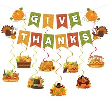Thanksgiving Banner Fall Hanging Swirls Thanksgiving Party Decorations harvest