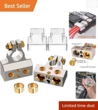 Heavy Duty Car Battery Connectors, 0/2/4/6/8/10 AWG – Silver Top Post Terminals