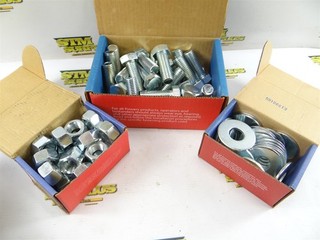 14LBS NEW HEX BOLTS 3/4" 10 X 2" 3/4" HEX NUTS WASHERS POWERS FASTENERS