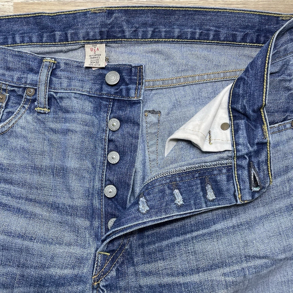 Jeans de mezclilla doble RL RRL Ralph Lauren ribete recto Japón 33x32 (ajuste 36x33) Foto 4 de 4