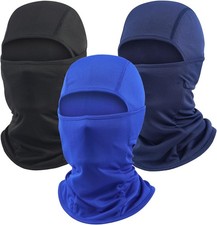 3 Pack Ski Mask for Men Balaclava Face Black, Navy Blue  Royal
