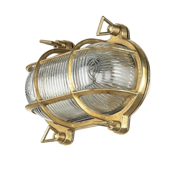 Maritime Wand Leuchte Skiathos Glas Messing IP64 AußEn Lampe Terrasse Haus TüR-image
